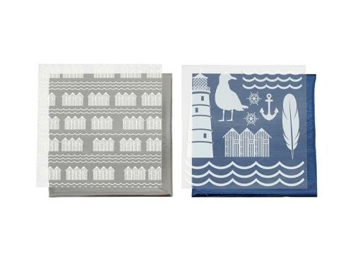 Creativ Company Deko-Folie Leuchtturm 15x15 cm, silber, blau, 4 Stück
