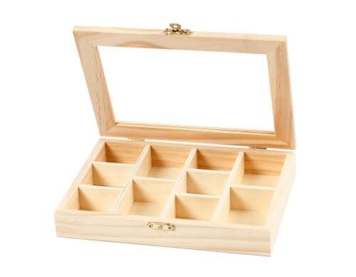 Creativ Company Holzkiste mit Glasdeckel 15.5x20.5x3.5 cm