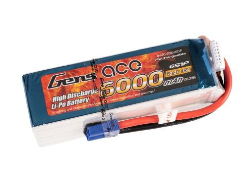 Gens LiPo-Akku 22.2V 6000mAh 35C 6S1P 145x45x59mm 875g EC5