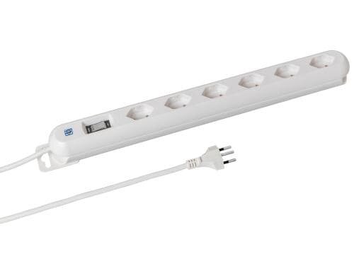 STEFFEN STEBA LINEA Steckerleiste 6xT13 Steckdosen quer, weiss, 3m Kabel, Magnet