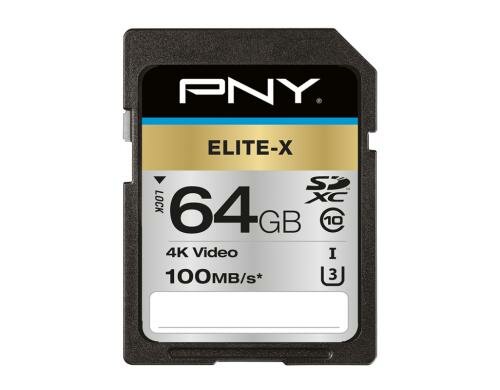 PNY SDXC Card Elite-X UHS-I U3 64GB Lesen: 100MB/s