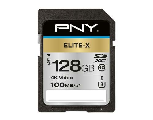 PNY SDXC Card Elite-X UHS-I U3 128GB Lesen: 100MB/s