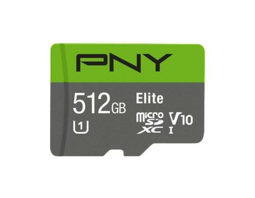PNY microSDXC Card Elite UHS-I 512GB inkl. SD-Adapter, Lesen: 100MB/s