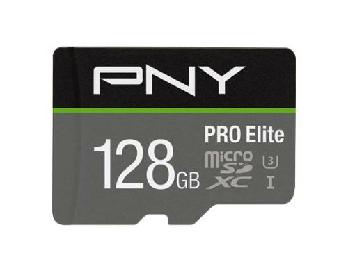 PNY microSDXC Card PRO Elite UHS-I U3 128GB inkl. SD-Adapter, Lesen: 100MB/s