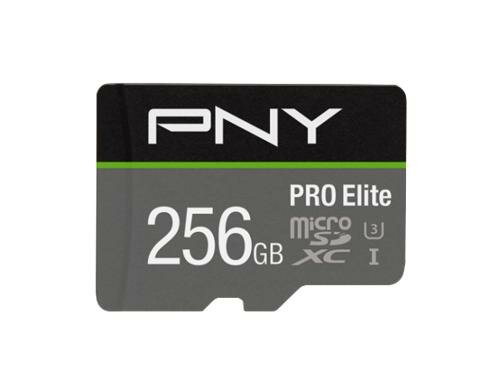 PNY microSDXC Card PRO Elite UHS-I U3 256GB inkl. SD-Adapter, Lesen: 100MB/s