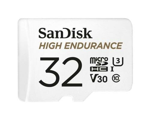 SanDisk microSDHC Card 32GB High Endurance U3, V30, bis zu 2500h Full HD/4K Aufnahme