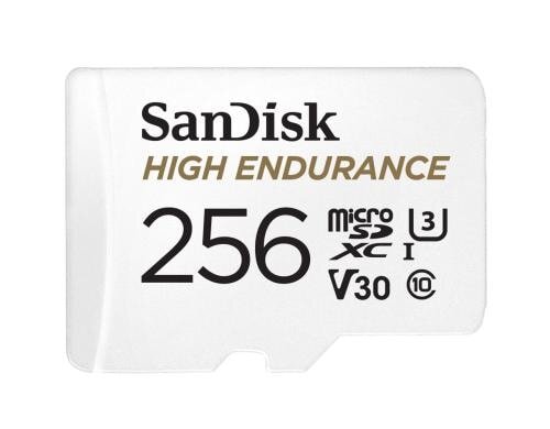 SanDisk microSDXC Card 256GB High Endurance U3, V30, bis zu 20000h Full HD/4K Aufnahme