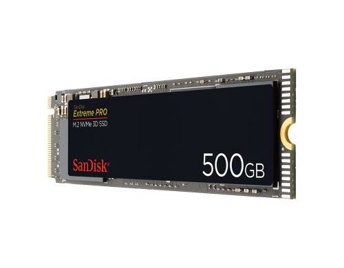 SanDisk SSD Extreme PRO M.2 NVMe 3D 500GB Lesen: 3400MB/s, Schreiben: 2500MB/s