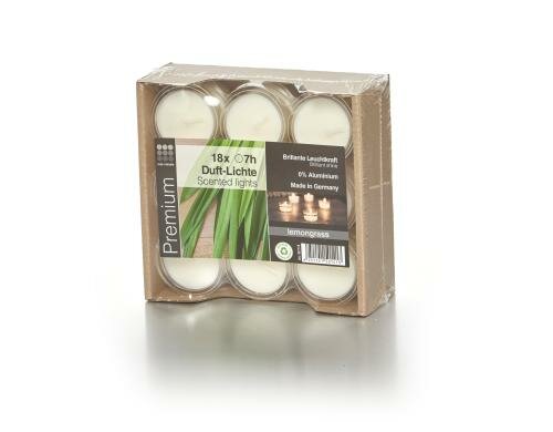 balthasar Teelichter Cup Candle beduftet Lemongrass,  18 Stück,  B: 42 x H: 25 mm