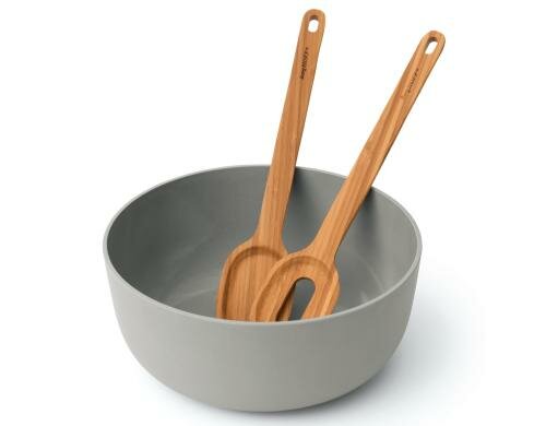 BergHOFF Salatschüssel Leo mit Besteck 24cm D: 24cm, Handwäsche empf. aus Bamabus