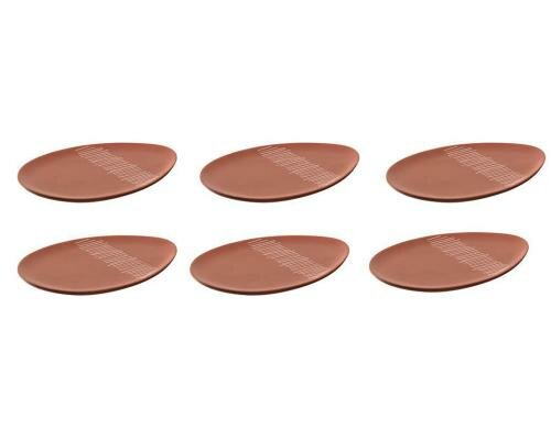 LEONARDO Dekoteller 22cm orange matt 6 Stück, H: 1cm, B: 22cm, T: 16cm