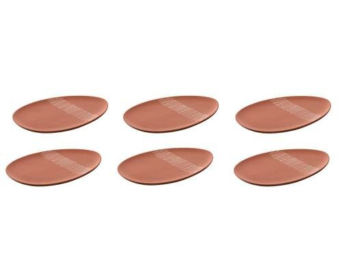 LEONARDO Dekoteller 30cm orange matt 6 Stück, H: 1cm, B: 30cm, T: 21cm