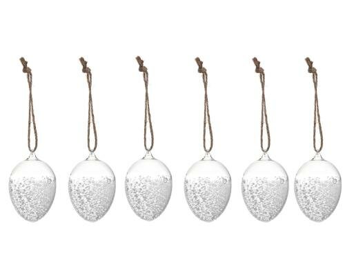 Leonardo Glasei Punto 12cm hängend weiss 6 Stück, H: 12cm, D: 8cm