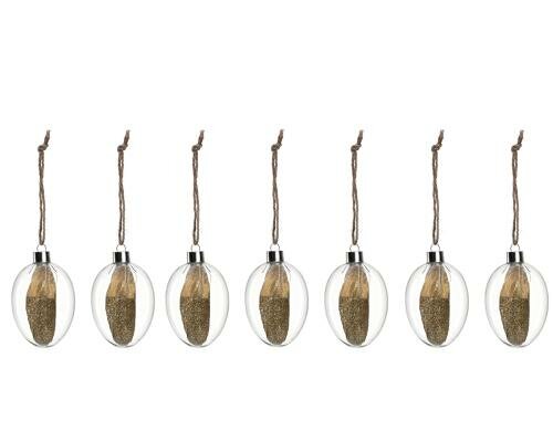 Leonardo Glasei Punto 10cm hängend Federn 6 Stück, H: 10cm, D: 6cm