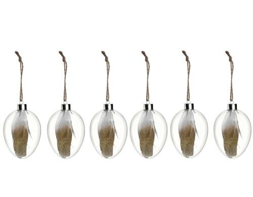 Leonardo Glasei Punto 13cm hängend Federn 6 Stück, H: 13cm, D: 8cm