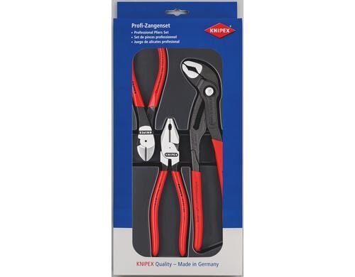 Knipex Kraft-Zangen Paket 3-teilig Kombi-,Wasserzange,Seitensch. 160/180/250