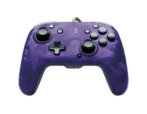 PDP FaceOff Deluxe + Audio Control Purple Camo, Wired, Audio Control