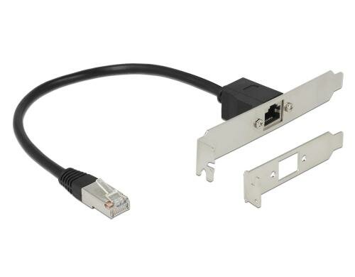 Delock RJ-45 Bracket Full-Hight&Low Profile Cat.5e, 30cm, Intern Stecker, extern Buchse