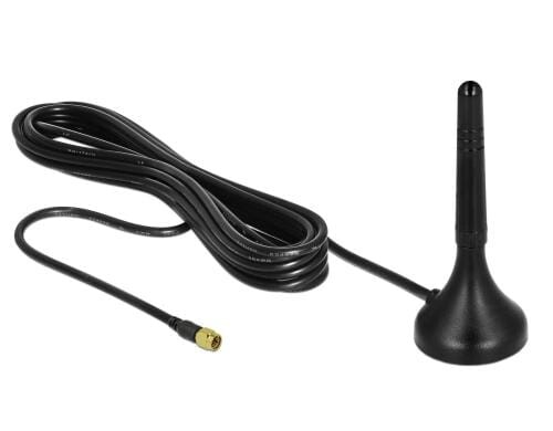 Delock LTE Antenne, 1-2dBi, Magnetfuss,8cm SMA-Anschluss, 0.7-2.7Ghz, 3m Kabel,Outdoor