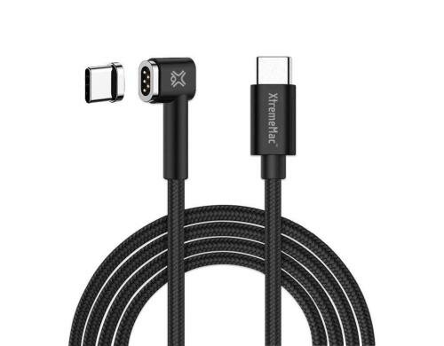 XtremeMac Magnetic USB-C zu USB-C Kabel 2 Meter, Nylon, Schwarz