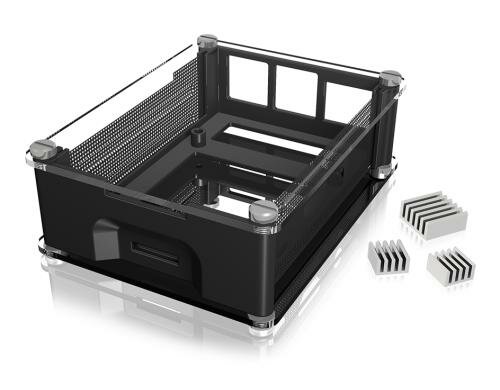 ICY-BOX Alu Gehäuse Raspberry Pi 2/3B+ Aluminiumgehäuse, schwarz