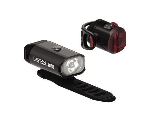 LEZYNE Mini Drive 400/Femto USB Drive Pair 400/7Lm, 8/5 Mode, USB/Battery