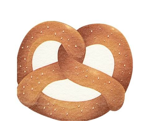 Paper + Design Servietten Bavarian Brezel 33x33 cm, 12 Stück