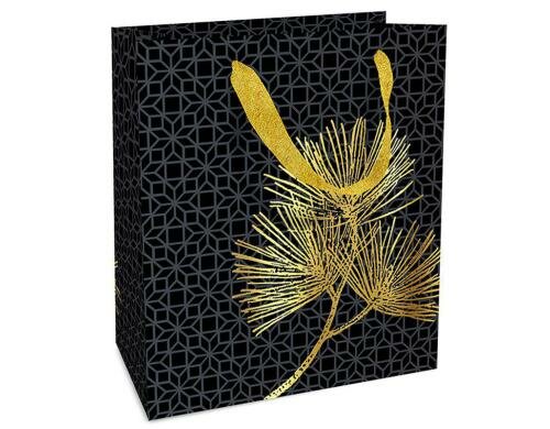 B+C Geschenktaschen 18 x 21 x 8 cm Christmas Deluxe, schwarz