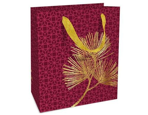 B+C Geschenktaschen 18 x 21 x 8 cm Christmas Deluxe, rubin