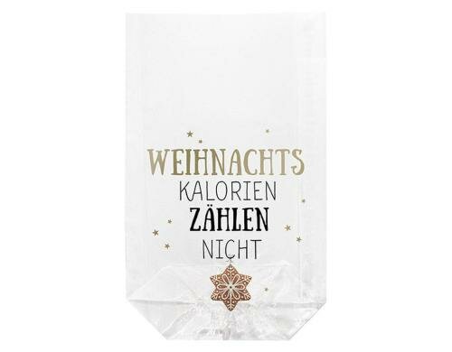 B+C Klarsichtbeutel Weihnachtskalorien 10 Stück, Grösse: 14.5 x 23.5 cm