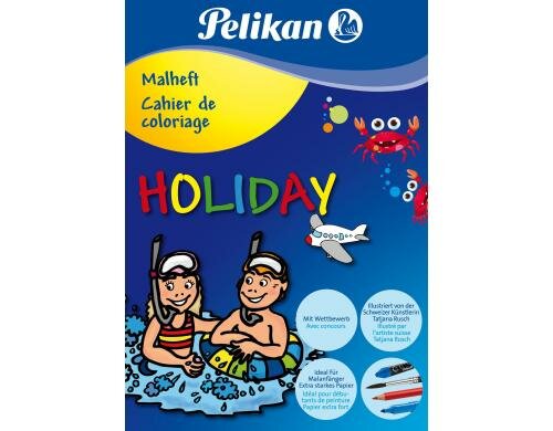 Pelikan Malbuch Holiday A5 32 Seiten, gefüllt mit grossen Bildern