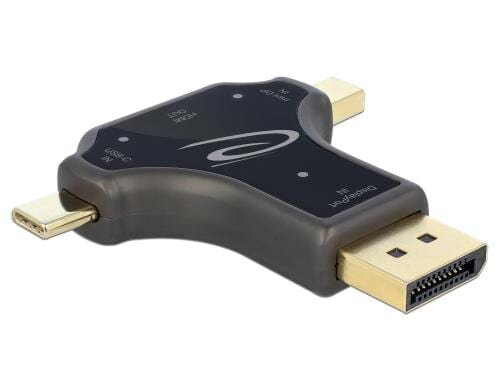 Delock Monitoradapter DP miniDP USB-C auf HDMI Ausgang, 3 in 1, 4K 60 Hz