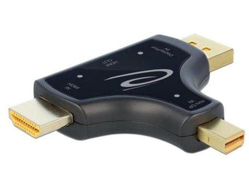 Delock Monitoradapter DP miniDP HDMI auf HDMI Ausgang, 3 in 1, 4K 60 Hz