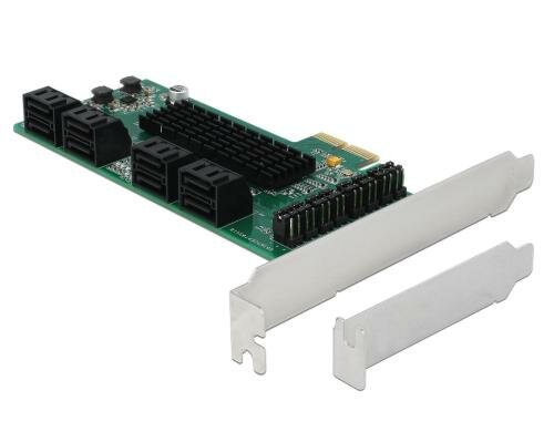 Delock 8x SATA PCI-Ex1 Karte inkl. Low Profile Soltblech