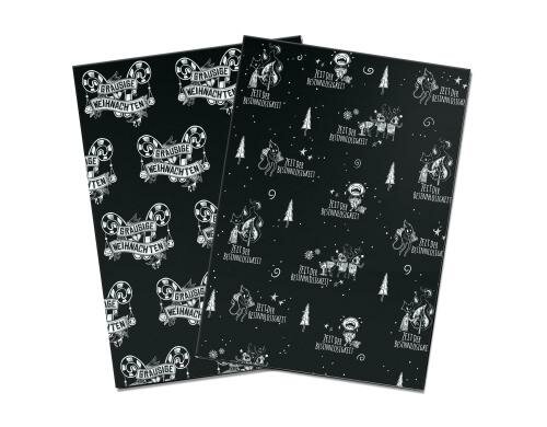 Pechkeks Geschenkpapier Weihnachten 2er Set, Grösse 67.5 x 48 cm