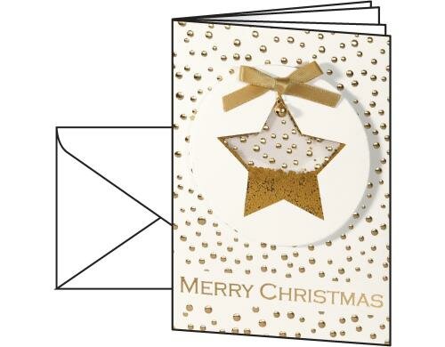Sigel Weihnachts-Karte Confetti Star 10 Stk. inkl. Umschlag, 250g