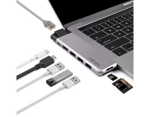 Minix PRO USB-C Multiport Adapter NEO C-DEGR, 1 GB Ethernet Port