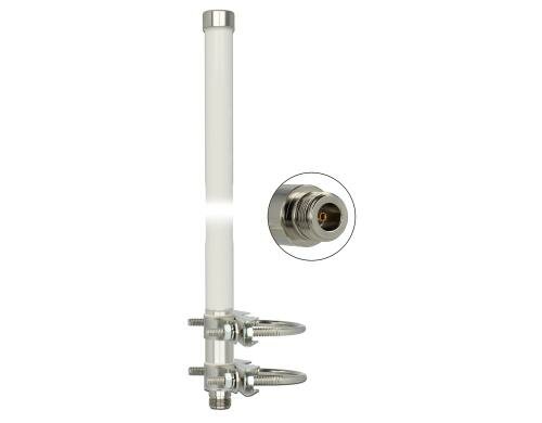 Delock WLAN Antenne, 8-1 dBi, Outdoor, 71cm N-Type Buchse,2.4 Ghz und 5Ghz, 28cm, weiss