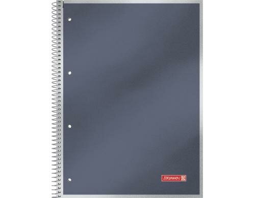 Brunnen Collegeblock Premium Metallic A4 90g/qm, A4+, 80 Seiten, kariert, anthrazit