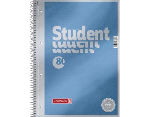 Brunnen Collegeblock Premium Dotted 90g/qm, A4+, 80 Seiten, Dotted, blau