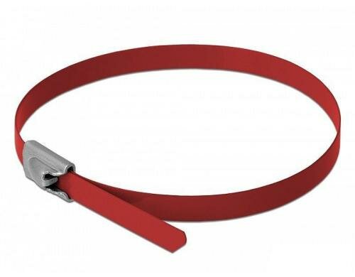 Delock Edelstahlkabelbinder 300x4,6 10 Stk. rot