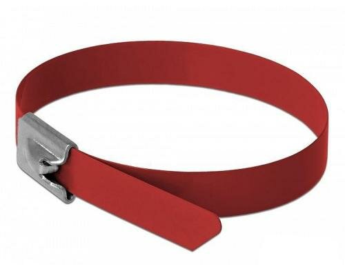 Delock Edelstahlkabelbinder 400x7,9 10 Stk. rot