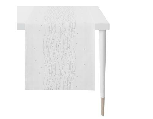 APELT Tischläufer Christmas Elegance Sternenmotiv, weiss, 48 x 140 cm