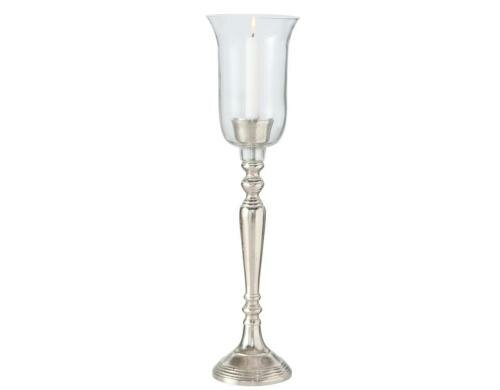 Boltze Windlicht Vendi, Glas, Alu silber, H: 61 cm, Ø: 15 cm