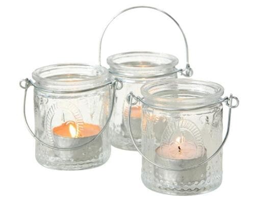 Boltze Windlicht Country, Glas, 3er Set Hängerhöhe: 6 cm, H: 7 cm, Ø: 6 cm