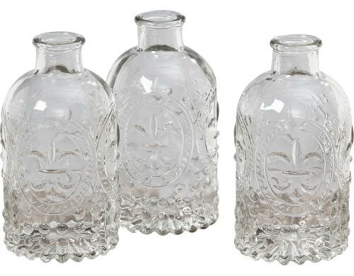 Boltze Vasen Country, Glas, 3er Set L: 20 cm, B: 6.5 cm, H: 12 cm