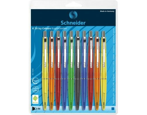 Schneider Kugelschreiber K20 ICY Blister mit 10 Stk. assortiert