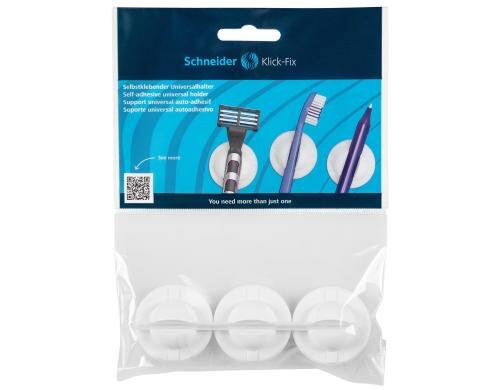 Schneider Klick-Fix Halter weiss,  Set mit 3 Stk.