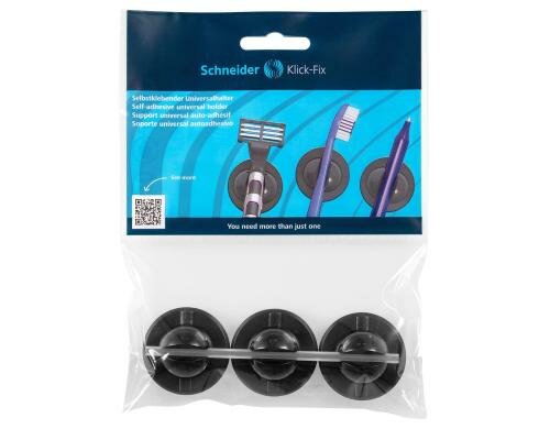 Schneider Klick-Fix Halter schwarz, Set mit 3 Stk.