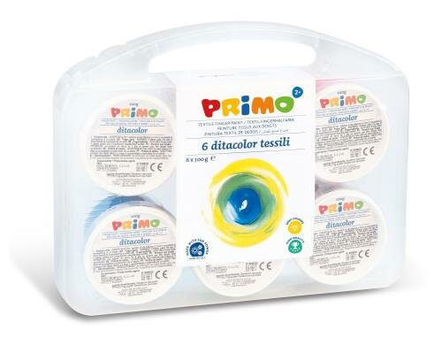 Primo Fingermalfarben Textil Koffer mit 6 Farben à 100g